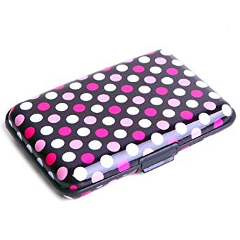 (image for) RFID Blocking case-HDE-Pink-White Polka Dot